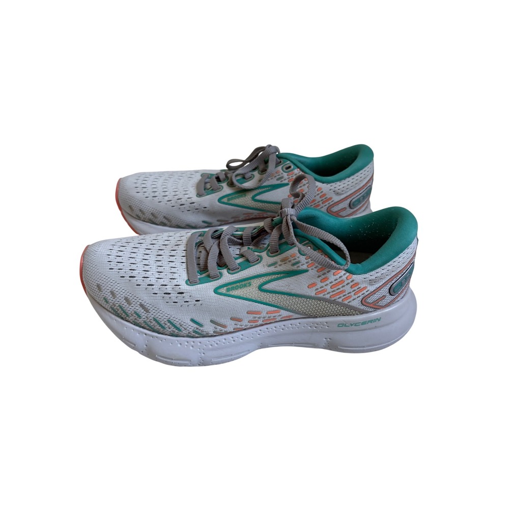 Brooks Glycerin 20 Womens Running Shoes Grey Teal Peach 1203691B061 Size 6.5